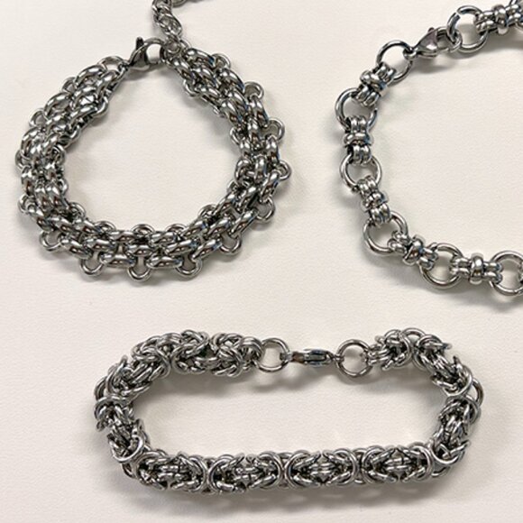 Jewelry - Stainless Steel High Polished Finish Bracelets- Bundle of 3